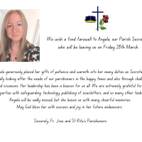 Farewell to our  Parish Secretary Angela